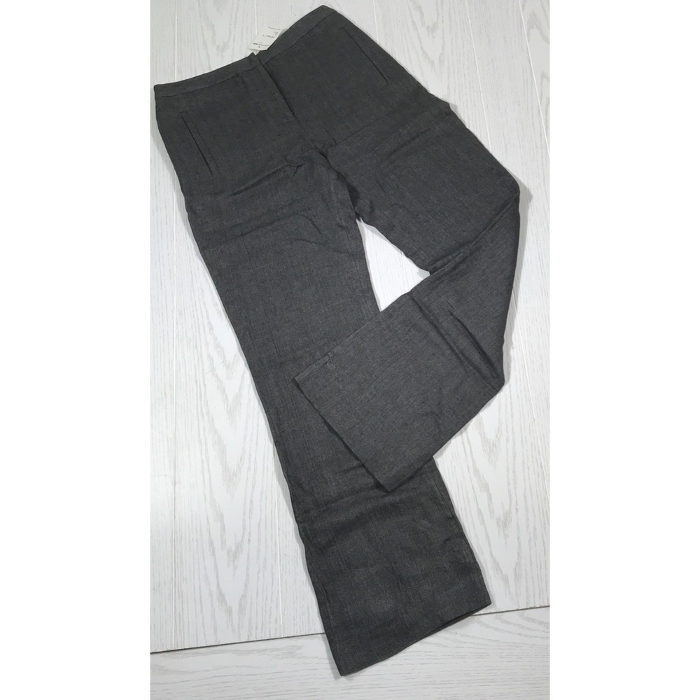 6397 Linen Pants Womens 2 Gray Herringbone Dress Pants High Rise Work New $445